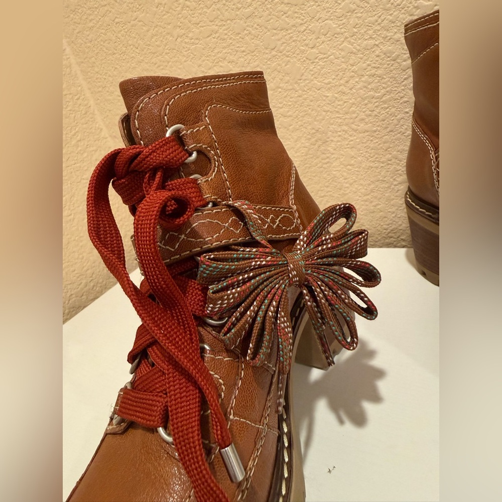 Free People Jasper Hiker Ankle Boots Women's utility Vintage Tan Leather 6,5 - Picture 8 of 13